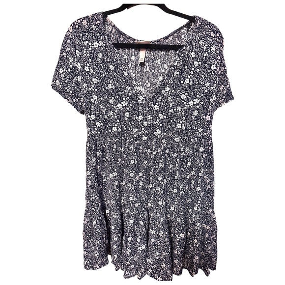 Knox Rose Navy and White Floral Baby Doll Dress Size XS - Picture 2 of 6